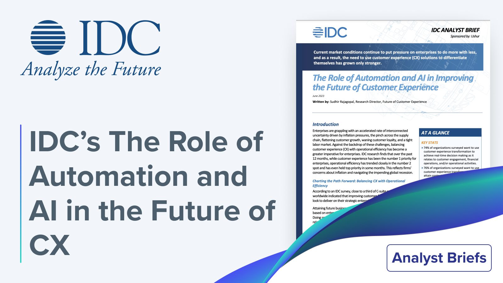 IDC: The Role of Automation and AI in Improving the Future of Customer Experience cover image